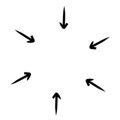 Hand drawn black vector arrows doodle