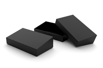 Blank Product Packaging Box for Mockups Open and Closed - 3D Illustration Render