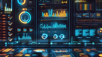 Digital Financial Dashboard with Analytical Graphs and Charts