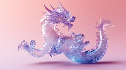 Obraz premium Surreal Dabbing Dragon in Vivid Amethyst Background