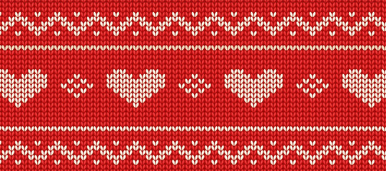 Vector knitting pattern. Winter and Christmas background. Scandinavian ornament