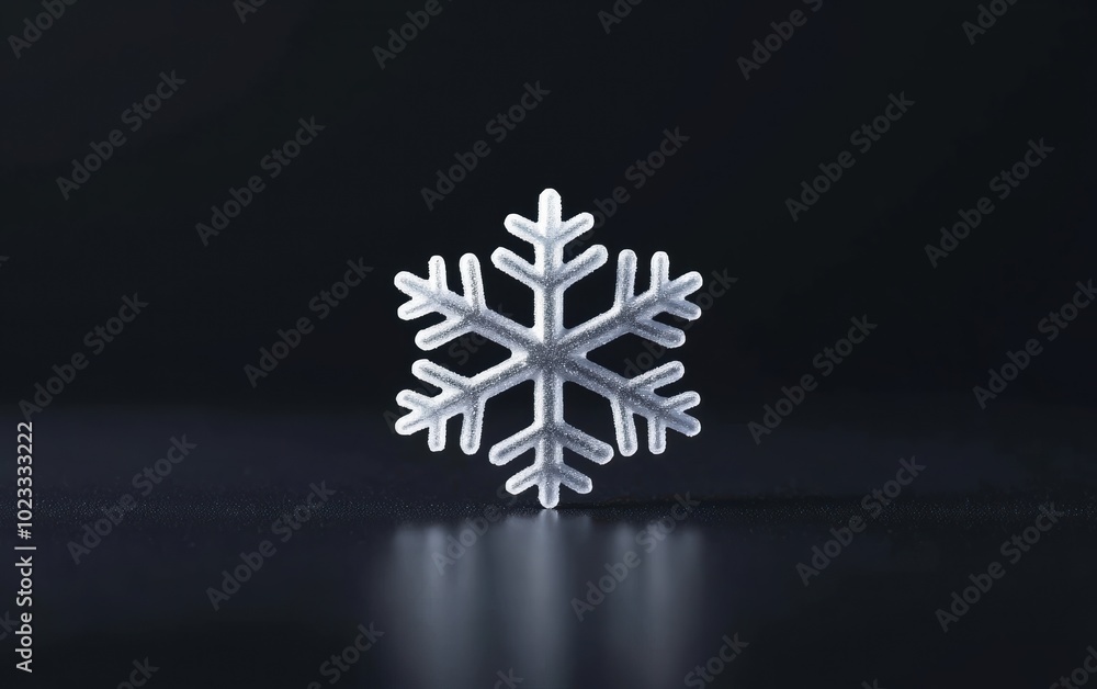 Poster a delicate snowflake design showcasing intricate patterns with a white finish, perfect for winter-th
