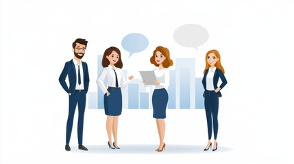 Obraz premium Businesswoman Discussing Marketing Strategy with Team