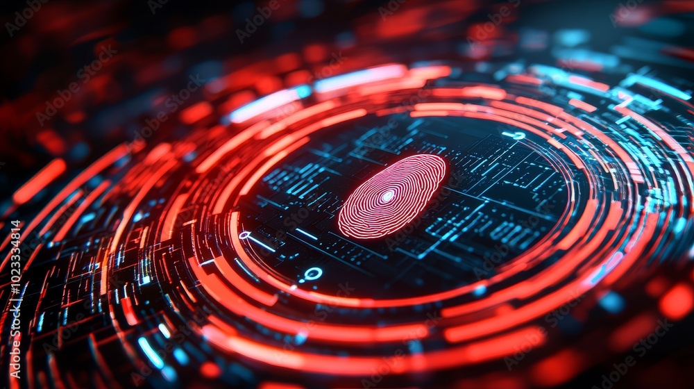 Poster abstract digital art with vibrant circular patterns and colors.