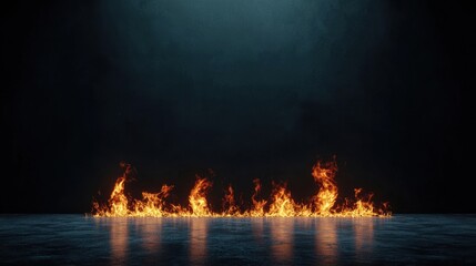 A dramatic visual of flames flickering against a dark background, creating an intense and captivating atmosphere for various projects.