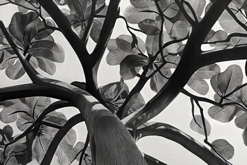 Looking up at the intricate branches of a tree.