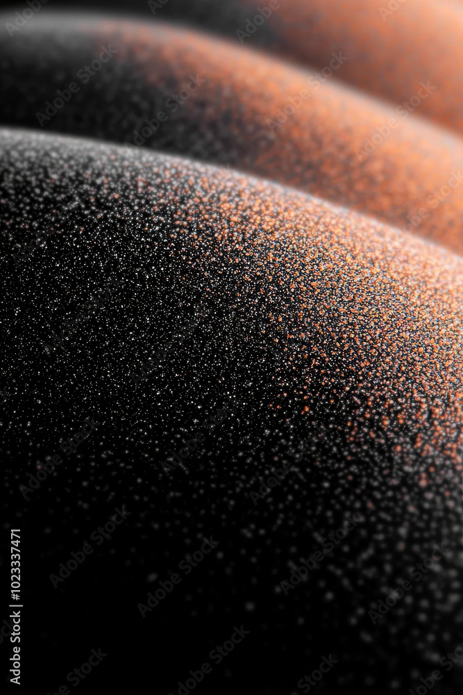 Poster a close-up view of textured surfaces featuring vibrant orange and black tones, showcasing intricate 