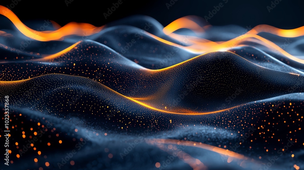 Aufkleber a stunning abstract scene featuring flowing waves of light, creating a mesmerizing interplay of colo
