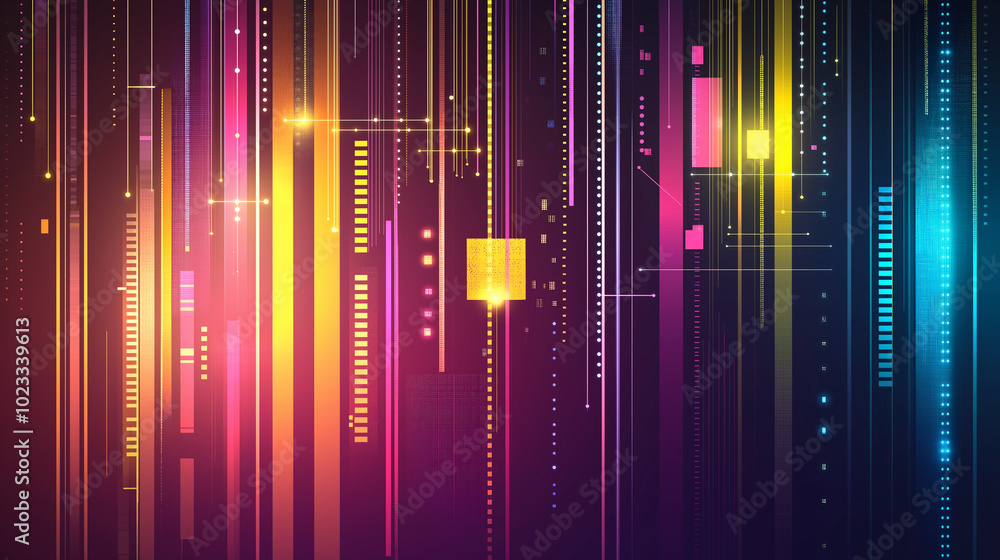 Poster a beauty futuristic abstract background in a high-tech style. shining lines and patterns resembling 