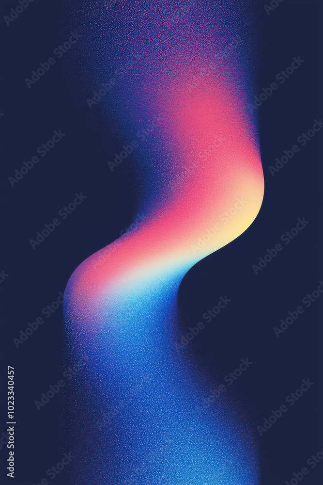 Aufkleber vibrant abstract wave showcasing a blend of pastel colors in smooth gradients against a dark backgro