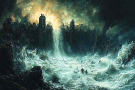 exploring comparative mythology the image contrasts the flood narratives of noah and sumerian figures atrahasis ziusudra and utnapishtim through visually engaging storytelling elements