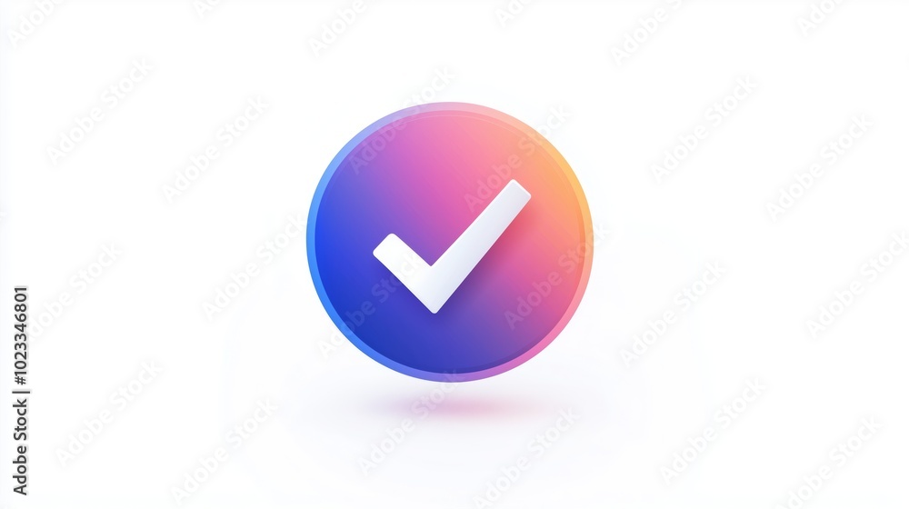Poster minimalist checkmark icon for contracts and agreements