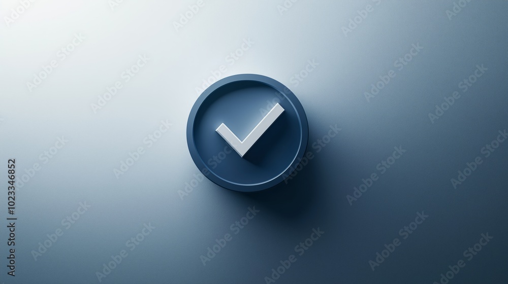 Poster simple checkmark icon with minimalist design