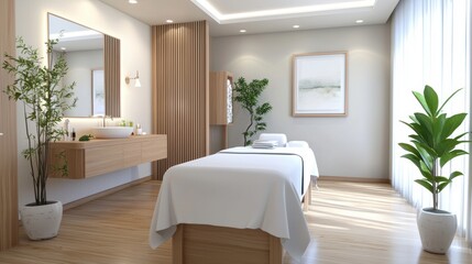 Tranquil Spa Room with Massage Tables and Natural Lighting