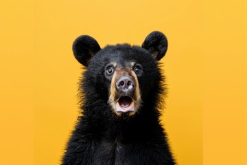 Fototapeta premium Photo of shocked bear wildlife portrait mammal.