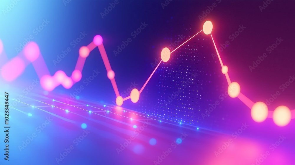 Poster abstract rising line graph in minimalist style