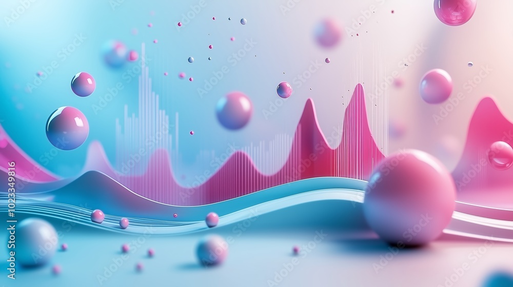 Poster abstract 3d financial graphs and charts visualization