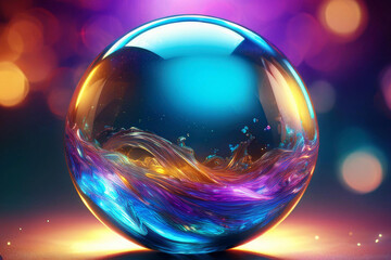 Crystal ball with coloured background, resources