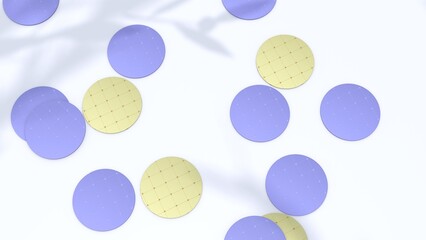 Elegant bierdeckel on white background. Modern cover design. 3d illustration.