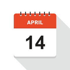 April 14 Calendar Date icon