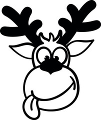 Christmas reindeer vector illustration. Christmas character in cartoon style.