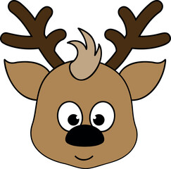 Christmas reindeer vector illustration. Christmas character in cartoon style.