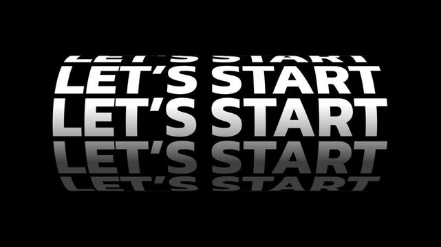  LET'S STRATED vertical text animation, seamless looping video