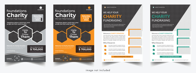 Modern Charity Flyer Design Template | Editable, Professional, and Eye-Catching for Nonprofits & Fundraising Events.