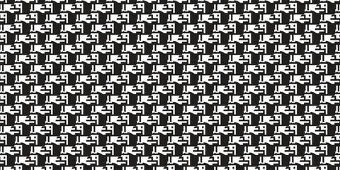 Black abstract seamless pattern with white background