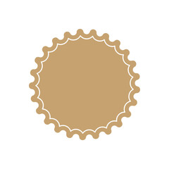 Sunburst icon vector badge tag. Starburst beige promo banner design element Empty sale label