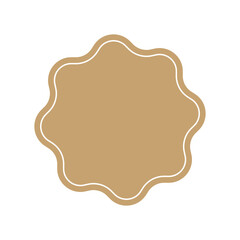 Vector beige shape starburst icon, sunburst badge sale. Design element Empty tag stamp price