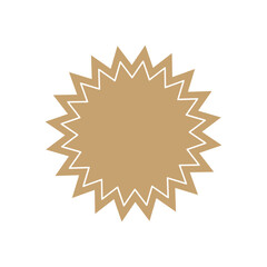 Starburst, sunburst vector price tag, shape label. Empty, beige price flash for promotion, marketing, sales concept