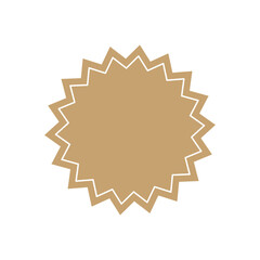 Badge vector beige promotional shape starburst icon illustration tag. Awards Achieve sign and symbol