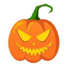 Jack O Lantern illustration vector, Isolate Halloween Decoration graphic elements, Ghost, Monster  Orange Celebrate Clip art in Flat style, Cartoon Character design, Stock (Editable)