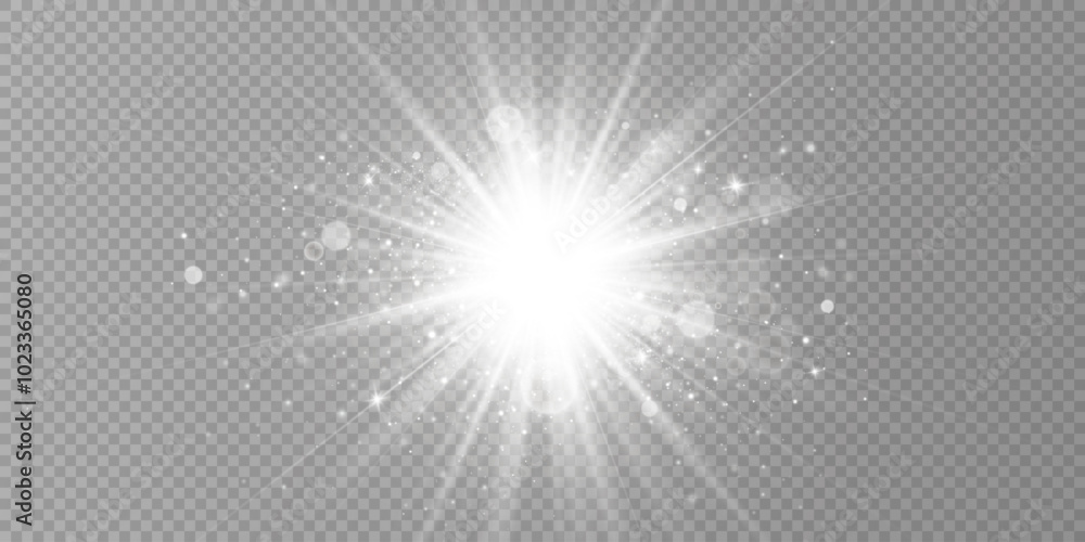 Canvas Prints glow light effect. starburst with sparkles on transparent background. vector illustration. sun