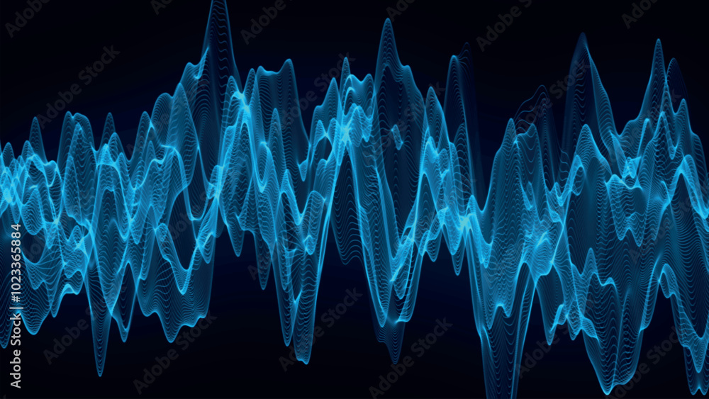 Poster music abstract background. equalizer for music. abstract digital wave of particles. visualization of