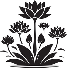 Lotus flower silhouette  design vector