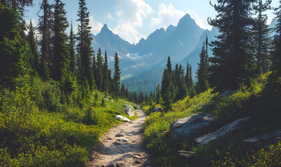 Fototapeta premium Stunning Nature Landscapes: Mountains, Forests, Oceans, and Serene Vistas.