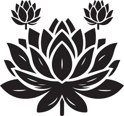 Lotus flower silhouette  design vector