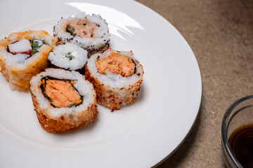 sushi rolls on a plate
