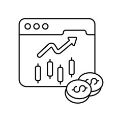 business line icon with white background vector stock illustration