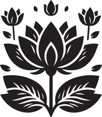 Lotus flower silhouette  design vector