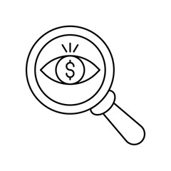 vision line icon with white background vector stock illustration