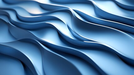 Obraz premium Blue abstract background with wavy lines and geometric shapes, simple minimal design