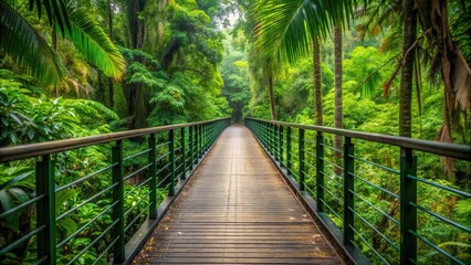 green forest bridge walk tropical humid green forest