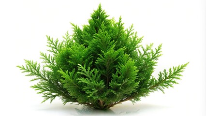 Fototapeta premium Green fresh juniper frame isolated on white silhouette