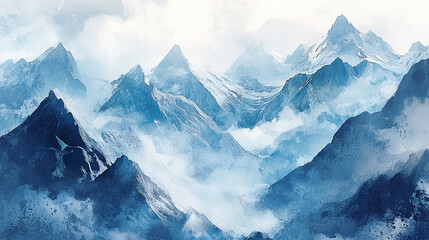 Obraz premium mountains landscape. landscape in watercolor style