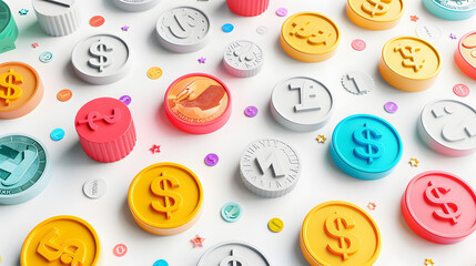 Currency Exchange icon Business 3D