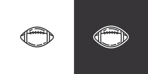 American football ball on white and black background. Original vector illustration in vintage style.
