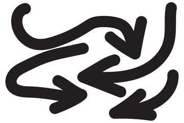 Arrows Curly Doodle Lines Style
